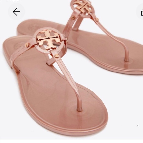 Sz 8 Tory Burch Mini Miller Jelly Thong Sandals Rose Gold - Picture 5 of 16